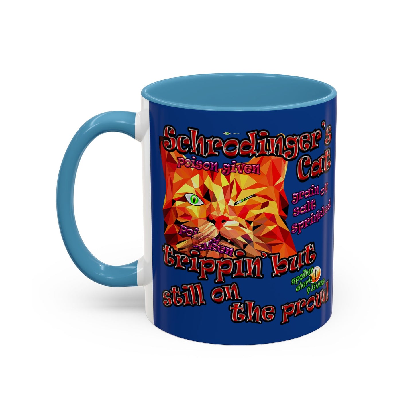 schrodinger's cat - Accent Mug (dark blue)