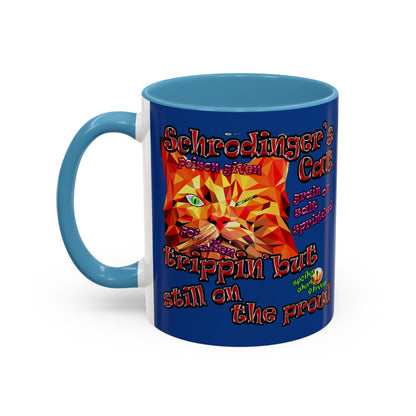 schrodinger's cat - Accent Mug (dark blue)