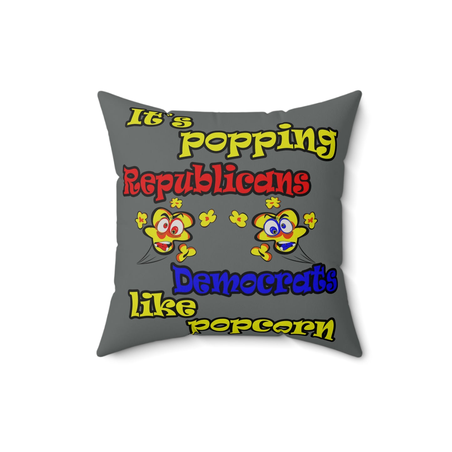 popping like popcorn - Faux Suede Square Pillow - (dark grey)