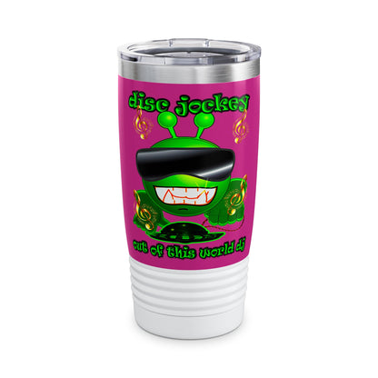 disc jockey - Ringneck Tumbler, 20oz (pink)