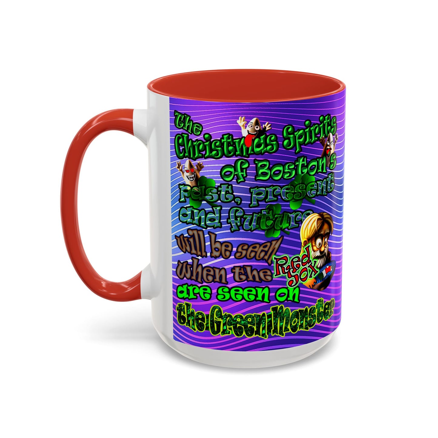 christmas spirits of boston - Accent Mug (purple wave)