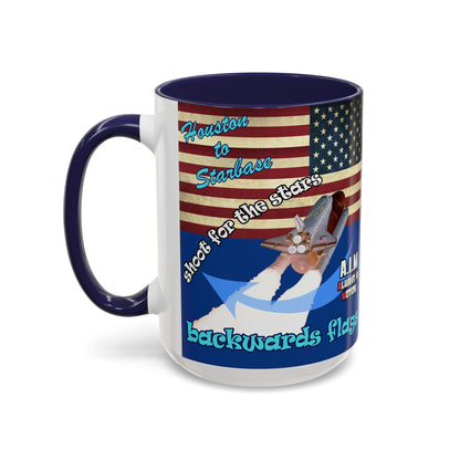 shoot for the stars - Accent Mug (dark blue)