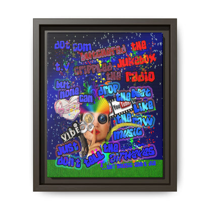 drop the beat - framed canvas art ('snoops' background)