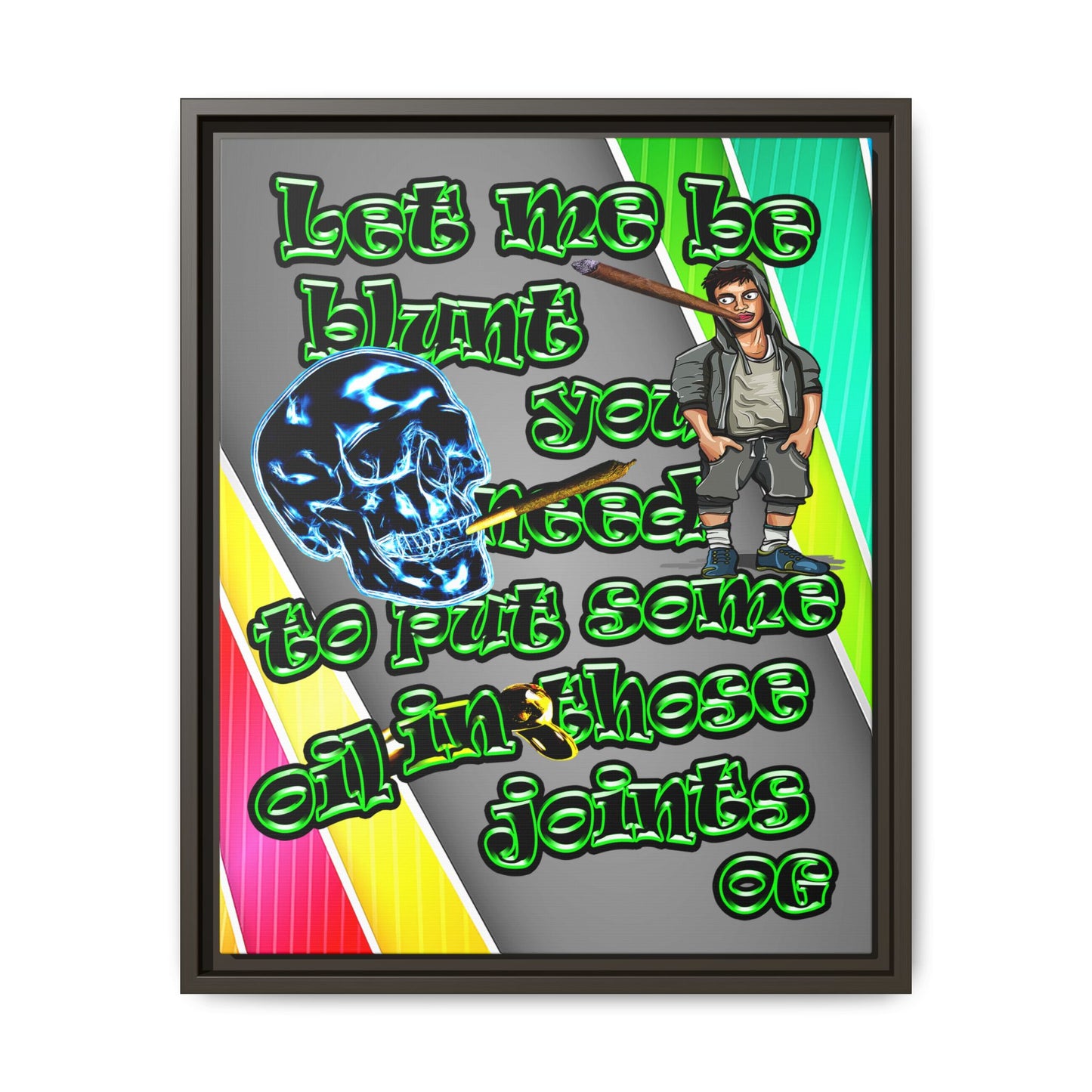 og - framed canvas art (rainbow split)