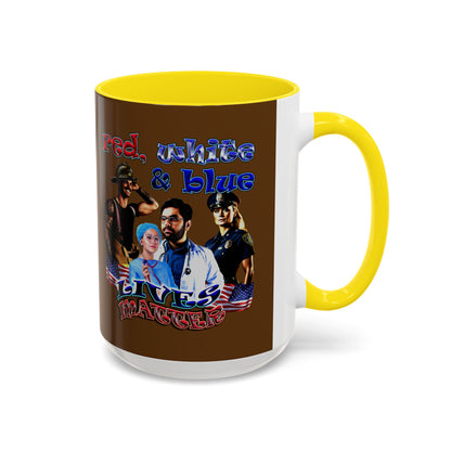 rw&b lives matter - Accent Mug (brown)