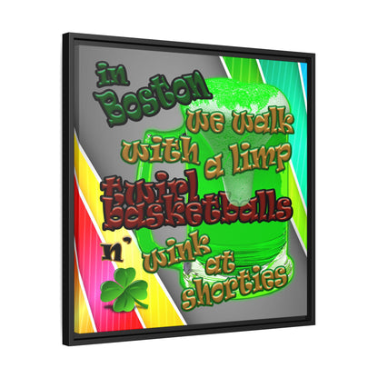celtics logo - framed canvas art (rainbow split)