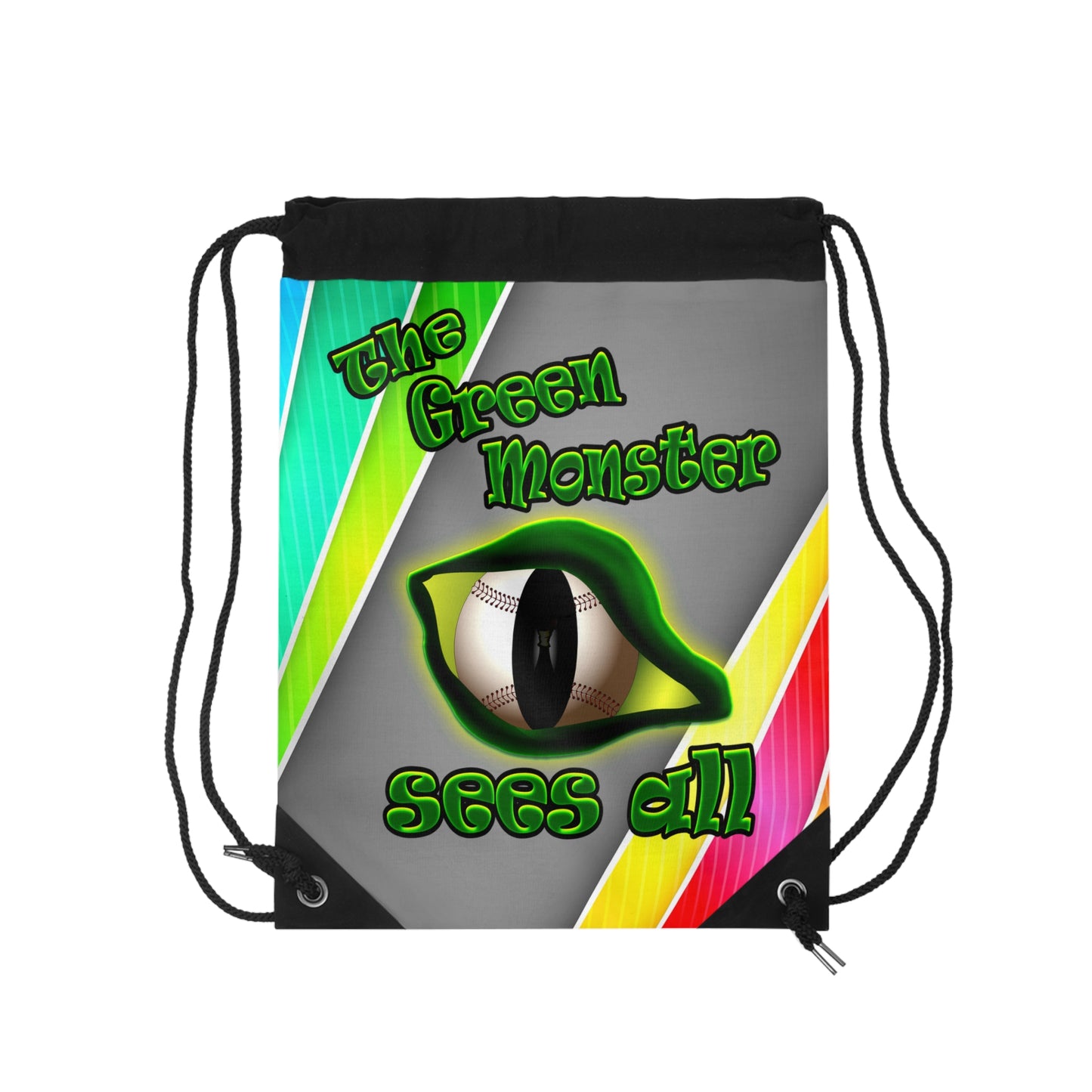 green monster - Drawstring Bag (rainbow split)