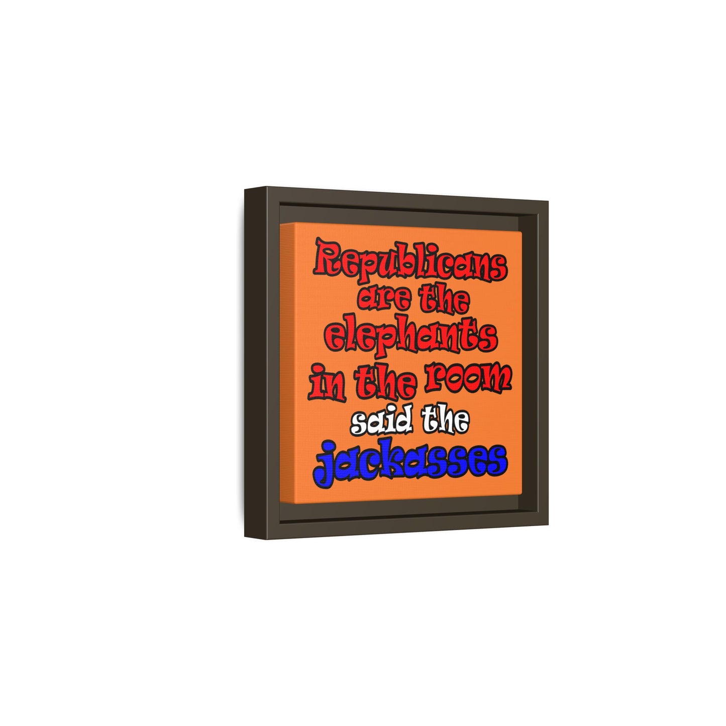 donkeys and elephants - framed canvas art (crusta)