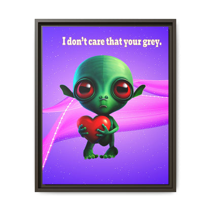I don't care that your grey - framed canvas art (purple-pink wave)