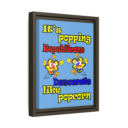 popping like popcorn - framed canvas art (light blue)