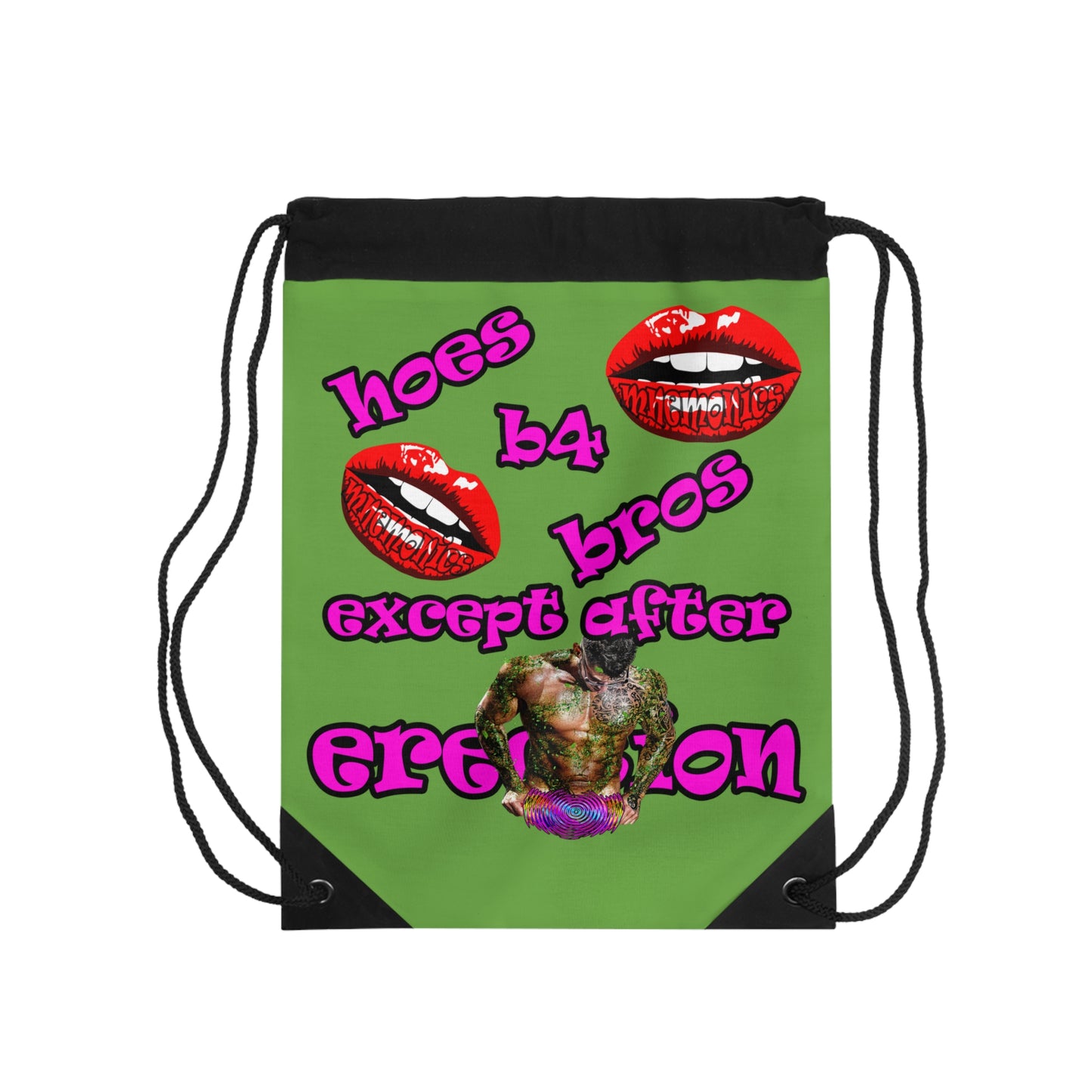 hoes b4 bros - Drawstring Bag (green)