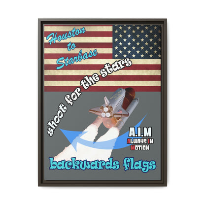 shoot for the stars - framed canvas art (dark grey)