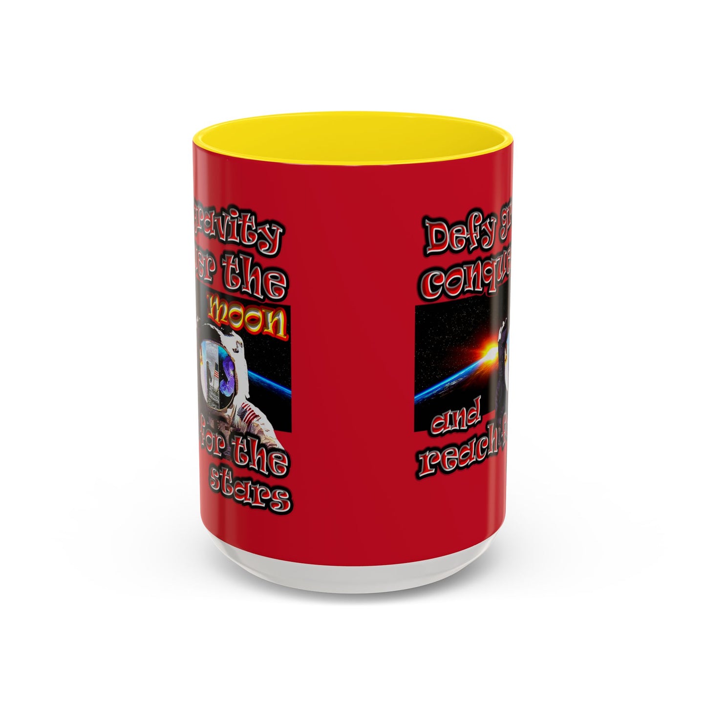 defy conquer reach - Accent Mug (dark red)