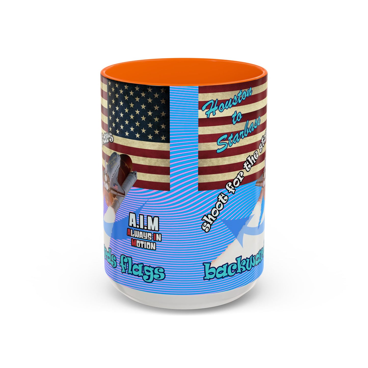 shoot for the stars - Accent Mug (light blue-purple wave)