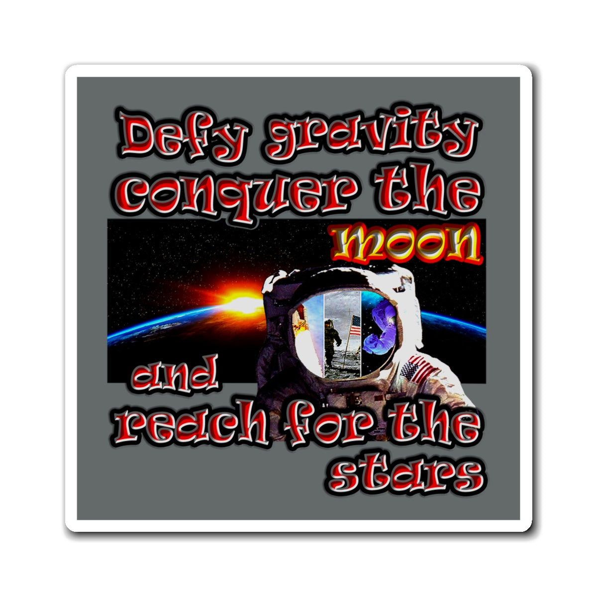 defy conquer reach - Magnets - (dark grey)