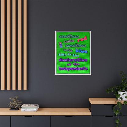 declaration of the independents - framed canvas art (logo green)
