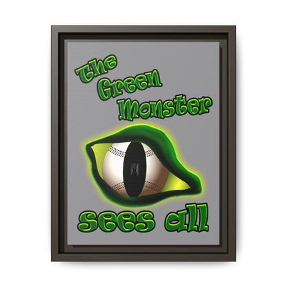 green monster - framed canvas art (grey)