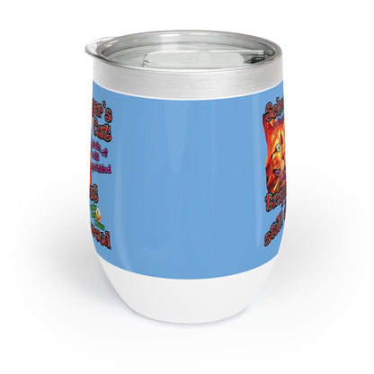 schrodinger's cat - Chill Wine Tumbler (light blue)