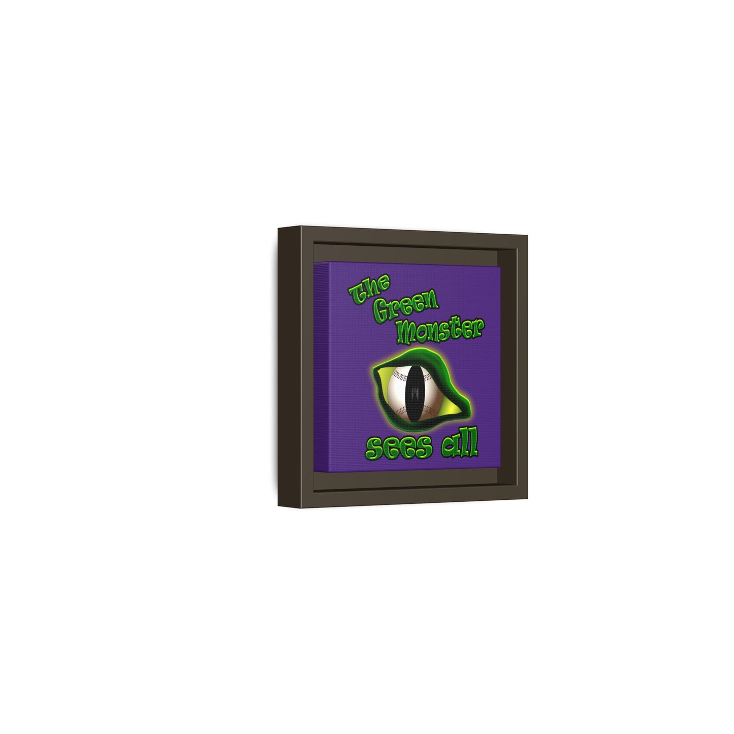 green monster - framed canvas art (purple)
