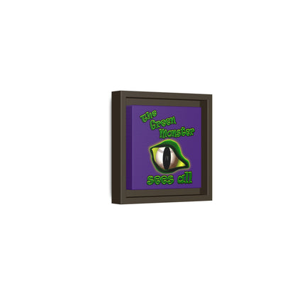green monster - framed canvas art (purple)