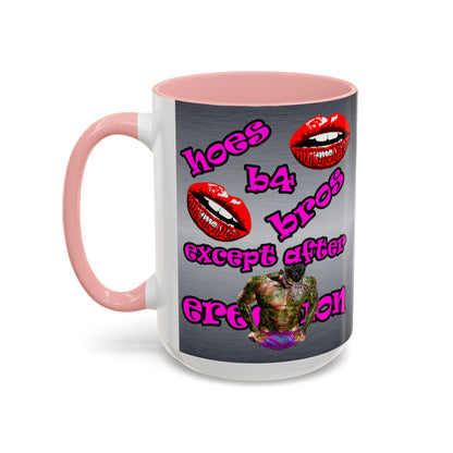 hoes b4 bros - Accent Mug (brushed nickel)
