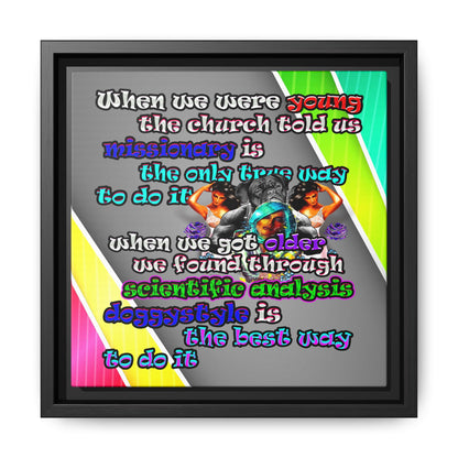 doggystyle - framed canvas art (rainbow split)