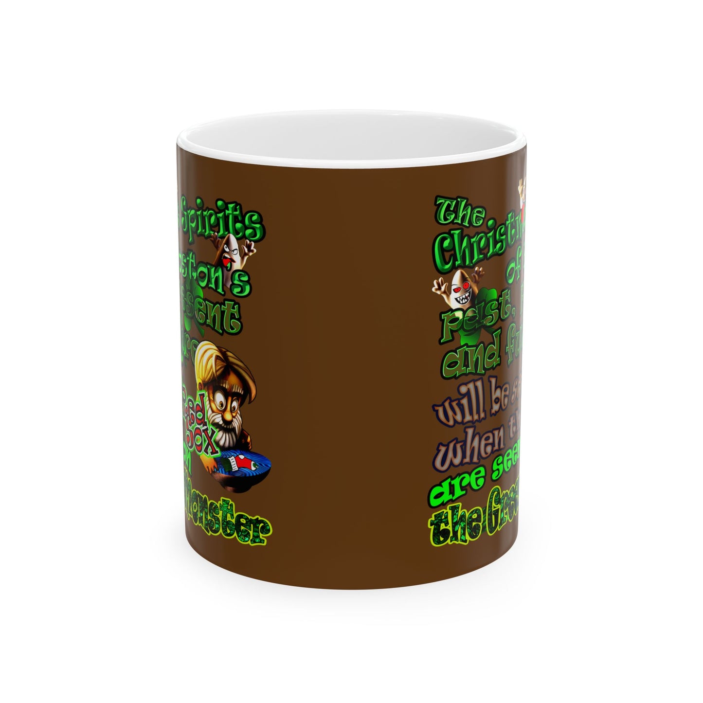 christmas spirits of boston - White Mug (brown)