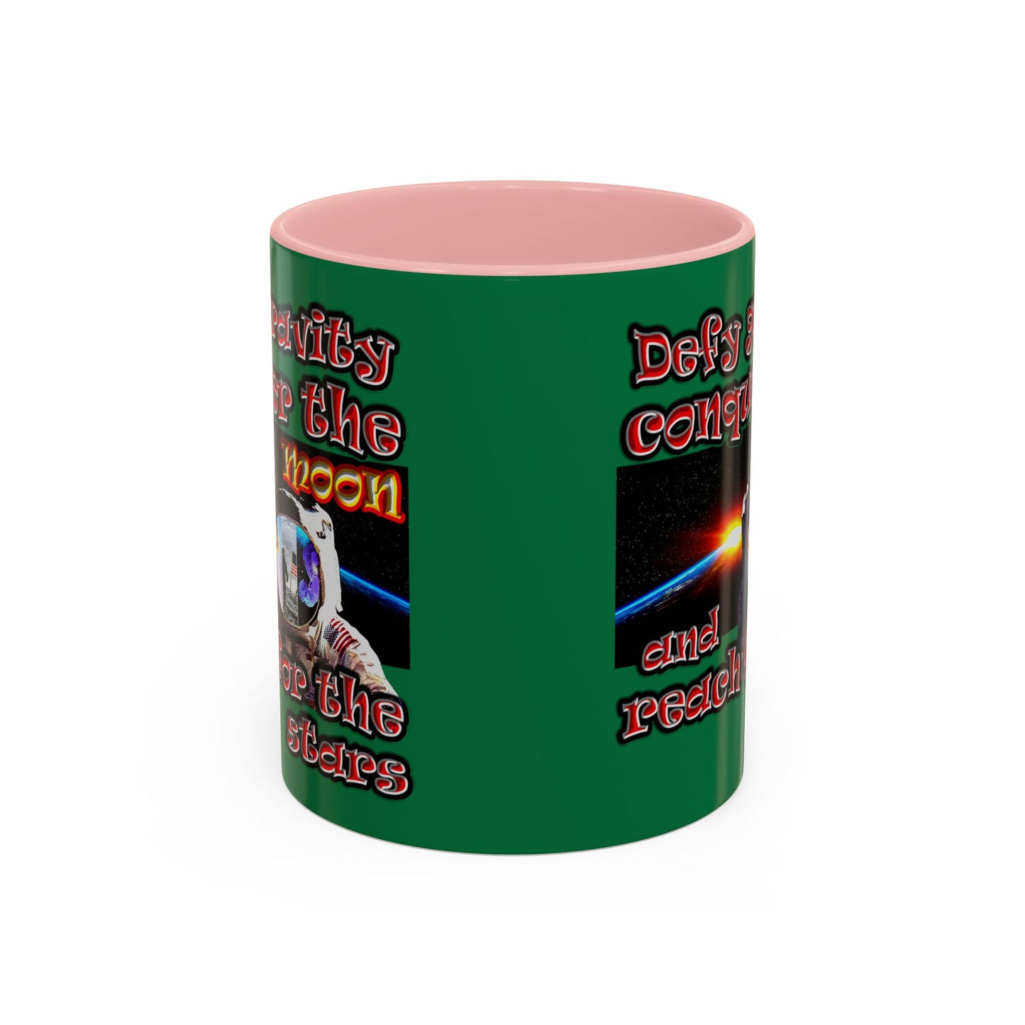 defy conquer reach - Accent Mug (dark green)