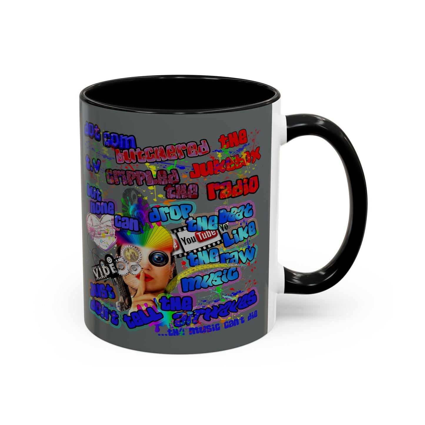 drop the beat - Accent Mug (dark grey)