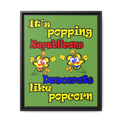 popping like popcorn - framed canvas art (green)