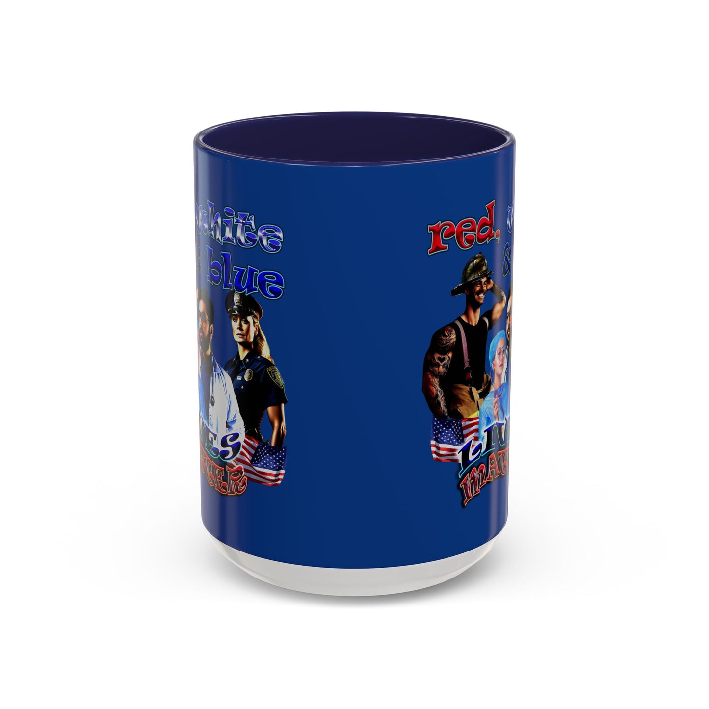 rw&b lives matter - Accent Mug (dark blue)