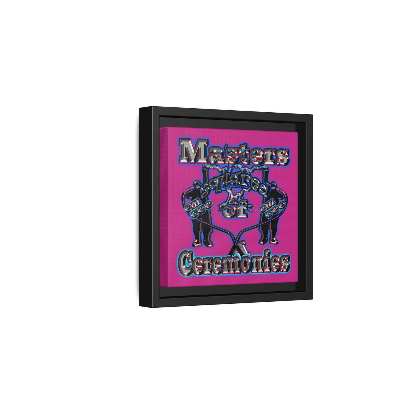 em cee squared - framed canvas art (pink)