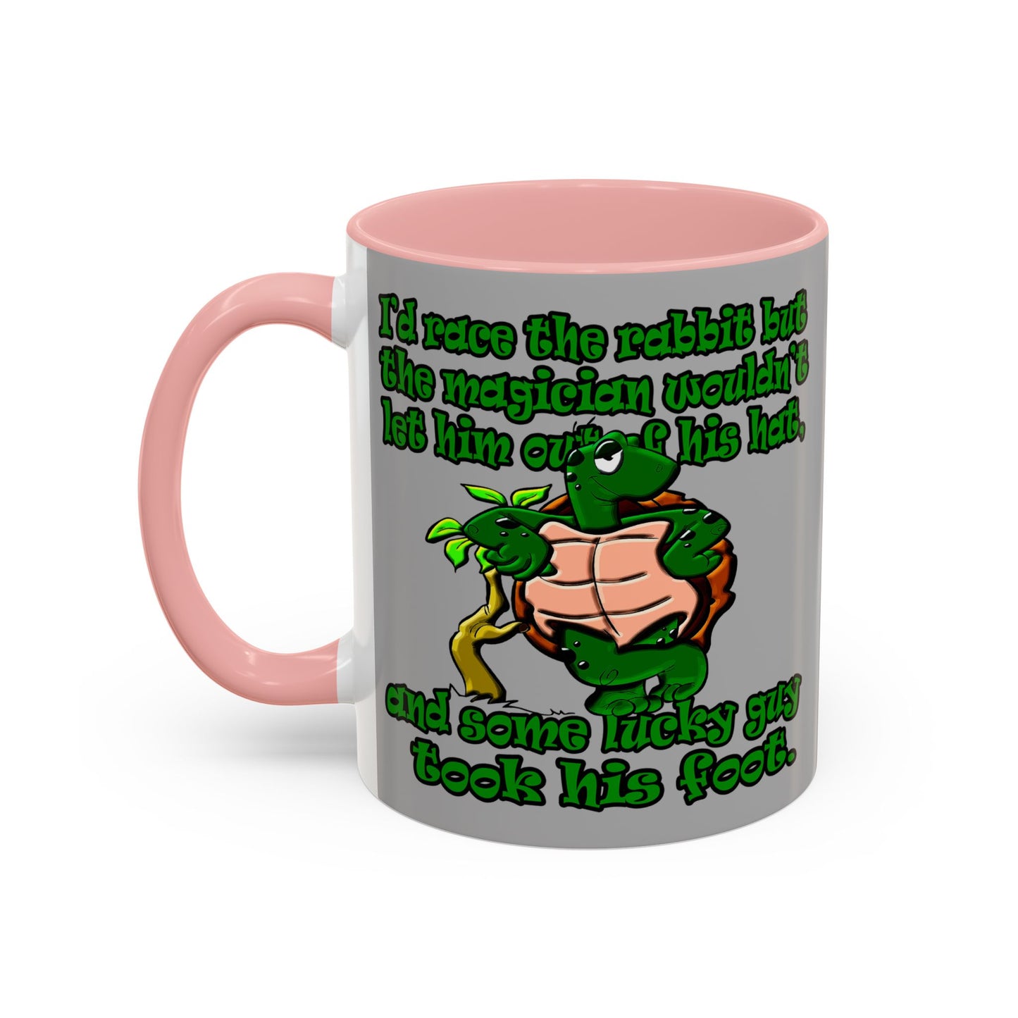 turtle race - Accent Mug (light grey)