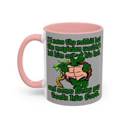 turtle race - Accent Mug (light grey)