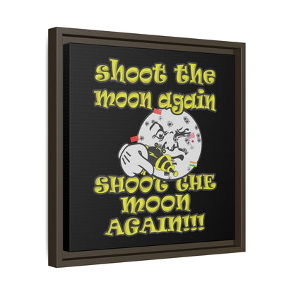 shoot the moon again - framed canvas art (black)