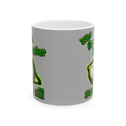 green monster - White Mug (light grey)