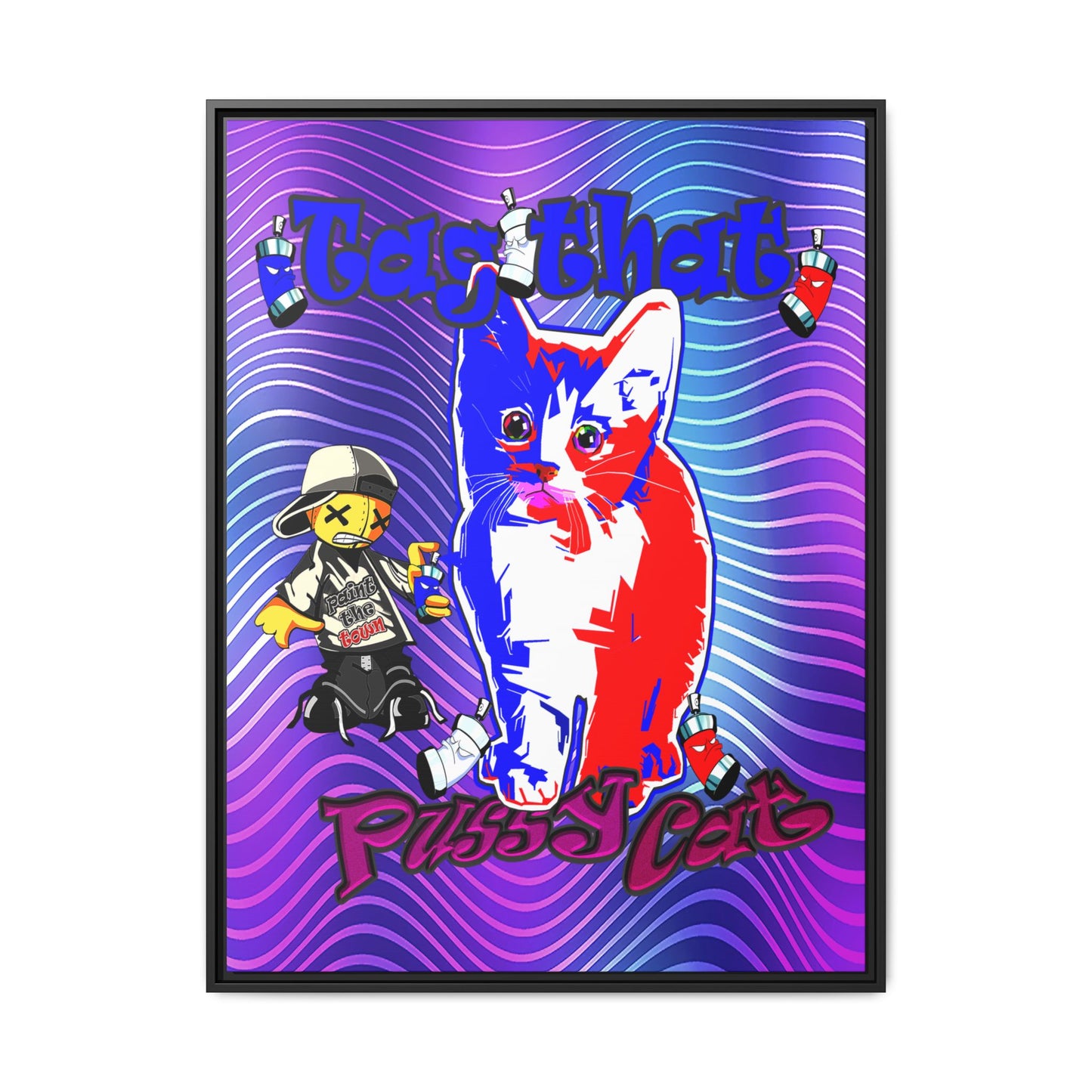 tag that - framed canvas art (purple wave)