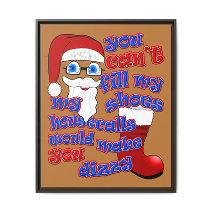santa's shoes - framed canvas art (light brown)