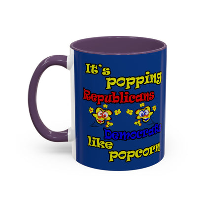 popping like popcorn - Accent Mug (dark blue)