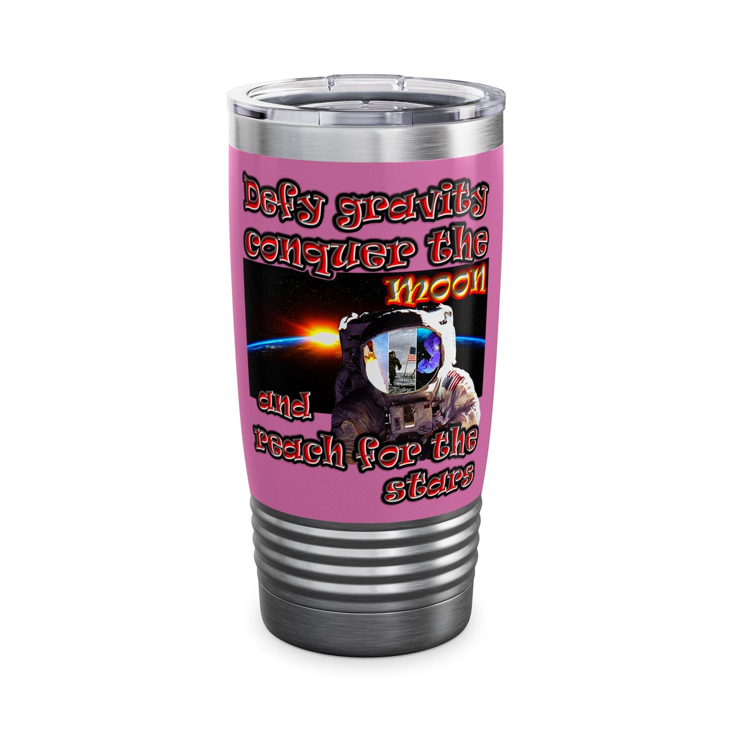 defy conquer reach - Ringneck Tumbler, 20oz (light pink)