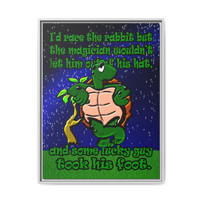 turtle race - framed canvas art ('snoops' background)