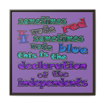 declaration of the independents - framed canvas art (light purple)
