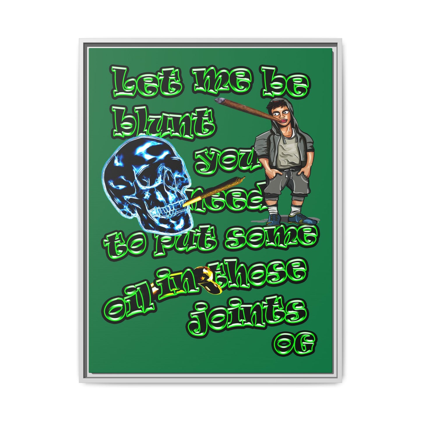 og - framed canvas art (dark green)