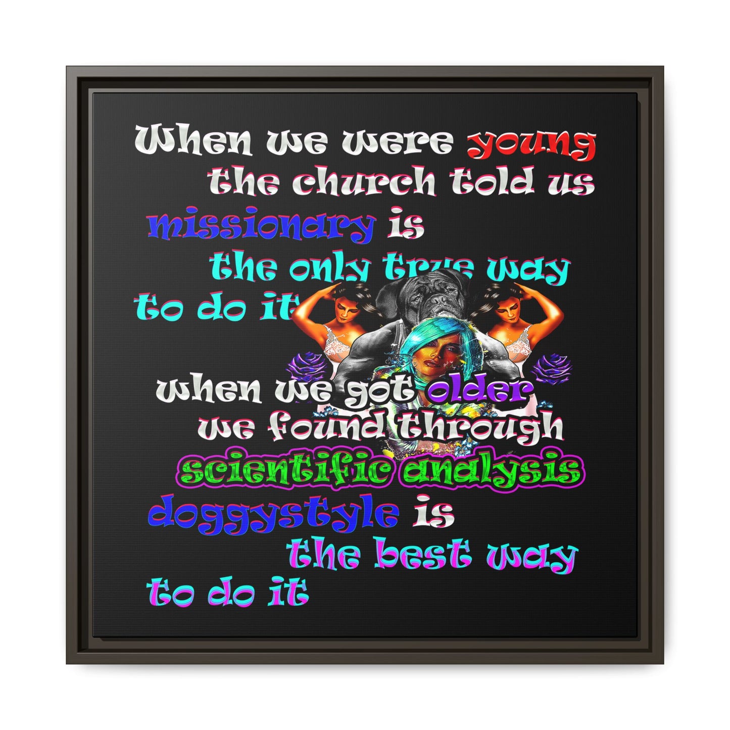 doggystyle - framed canvas art (black)