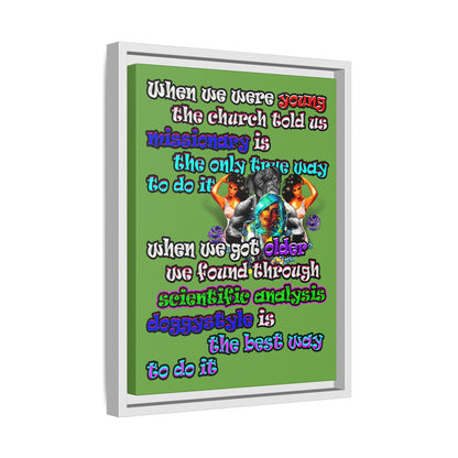 doggystyle - framed canvas art (green)