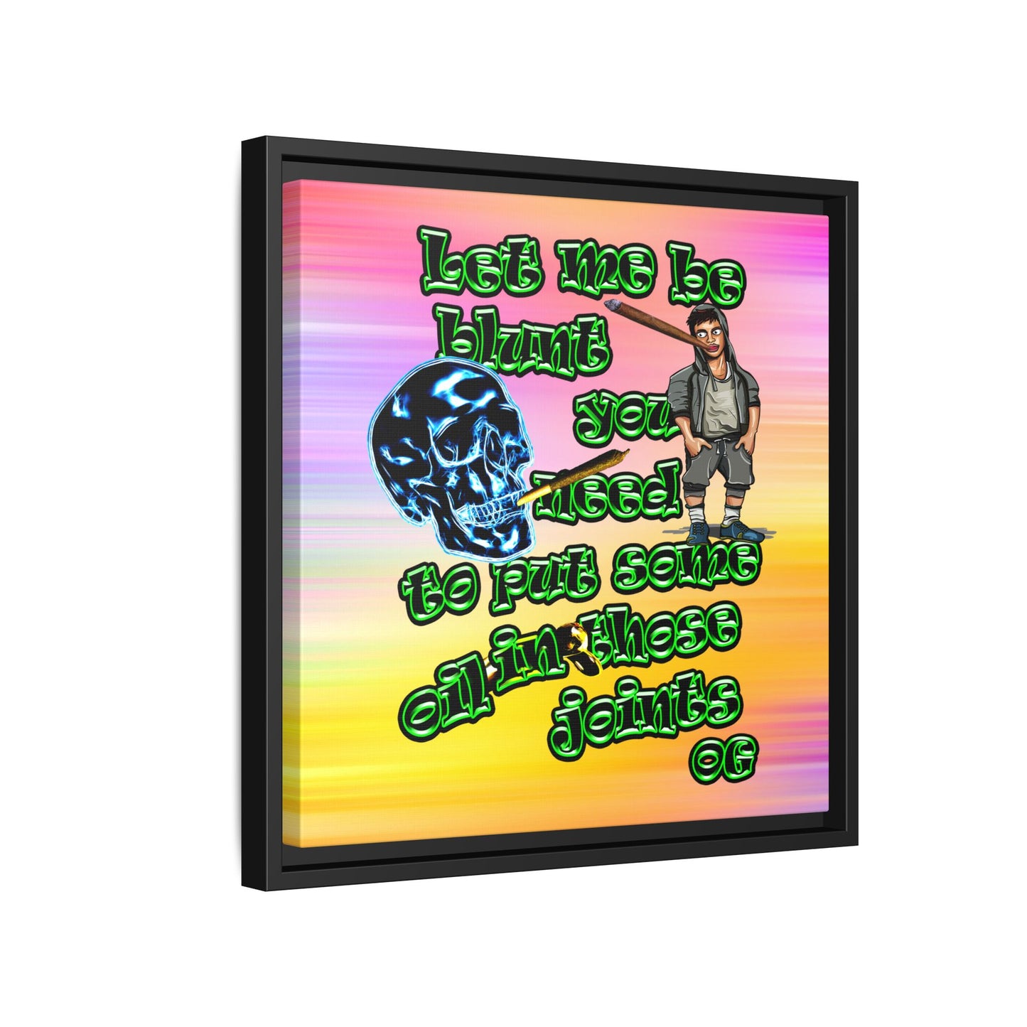 og - framed canvas art (color blur)
