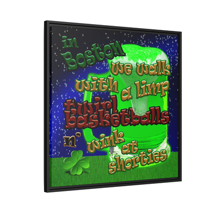 celtics logo - framed canvas art ('snoops' background)