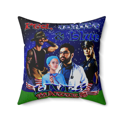 rw&b lives matter - Spun Polyester Square Pillow - ('snoops' background)