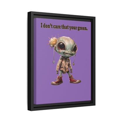 I don't care that your green - framed canvas art (light purple)
