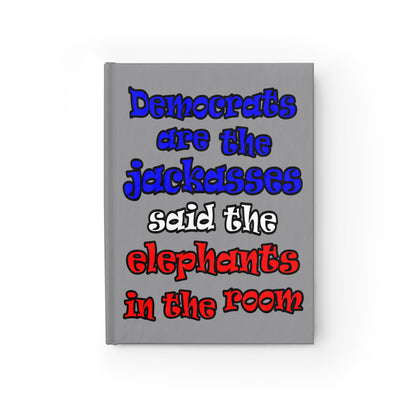 donkeys and elephants - journal-lined (grey)